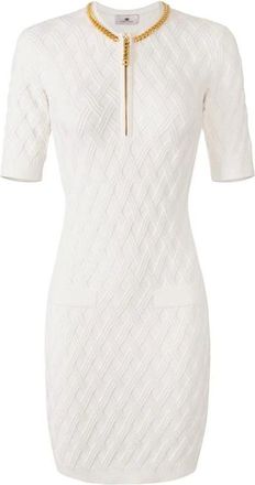Elisabetta Franchi Dames, Jurken, Wit, Maat: XS Viscose