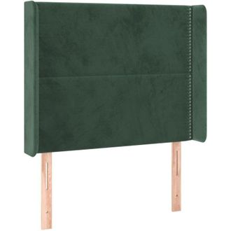 vidaXL Cabecero Con Led De Terciopelo Verde Oscuro 93x16x118/128 Cm Vidaxl
