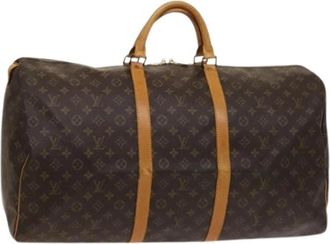Louis Vuitton Pre-owned Keepall 60 Boston Bag - Dames - Vintage Weekendtas - Bruin - ONE Size - Leer - Vintage