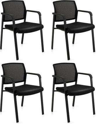 Costway Costway - 4Pcs Meeting Waiting Room Office Chairs Stackable Office Mesh Chairs