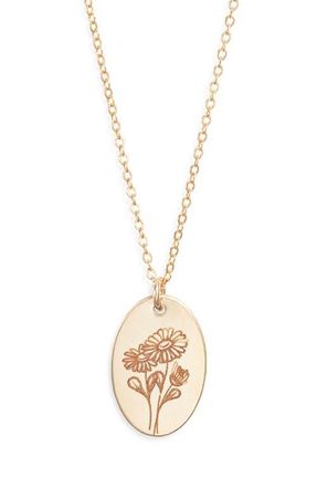 Set & Stones Louise Birth Flower Necklace in Gold /April at Nordstrom