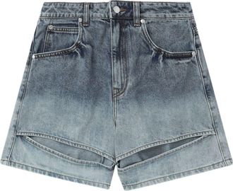 Izzue logo-patch cotton shorts - women - Cotton - 28 - Blue