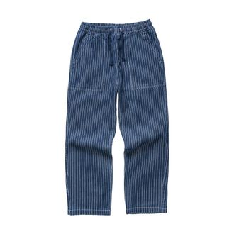 Service Works Straight Trousers, male, Blue, Size: 2XL Pinstripe Denim Chef Pants