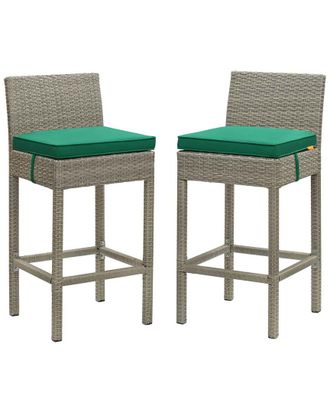 ModWay Discontinued Modway Outdoor Conduit Bar Stool Outdoor Patio Wicker Rattan Set Of 2