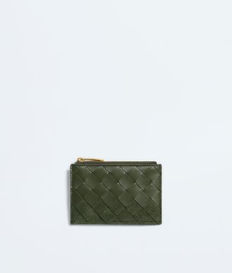 Bottega Veneta Portacarte Intrecciato con zip - Verde - Donna - U