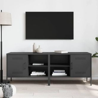 Berkfield Home TV Cabinets 2 pcs Black 68x39x50.5 cm Steel in Charcoal