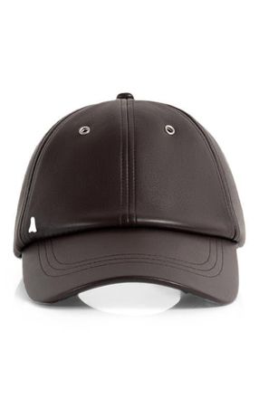 Mani&egrave;re De Voir Lou Leather Cap in Brown at Nordstrom