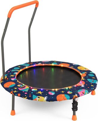 Costway Costway Trampol&iacute;n Para Ni&ntilde;os De 92 Cm, Mini Trampol&iacute;n Con Luces Led, Manija De Seguridad, Alfombra De Salto Redonda & Cubierta Protectora, Trampol&iacute;n I