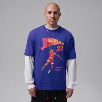 Nike Jordan Mens Jordan Brooklyn Graphic T-Shirt in Blue | IO0119-432