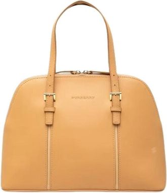 Burberry Pre-owned Handbag - Dames - Vintage Handtas - Beige - ONE Size - Leer - Vintage