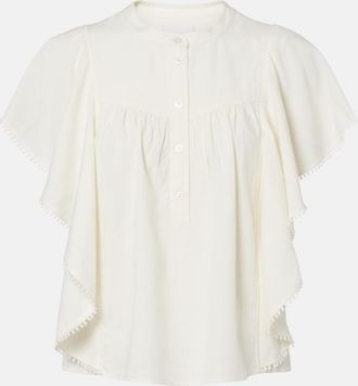 Isabel Marant Marlie ruffled crochet-trimmed blouse