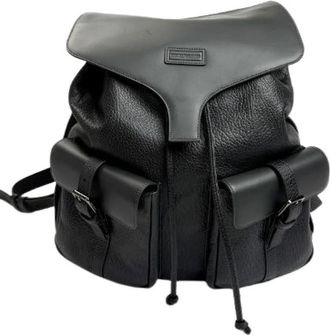 Armani Pre-owned Backpacks, male, Gray, Size: ONE SIZE Pre-owned Leather Backpack