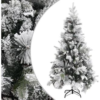 vidaXL Vidaxl - Rbol De Navidad Con Nieve Flocada Y Pi&ntilde;as Pvc Y Pe 225 Cm