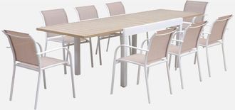 Sweeek Mesa De Jard&iacute;n Extensible De Aluminio Con 8 Sillas