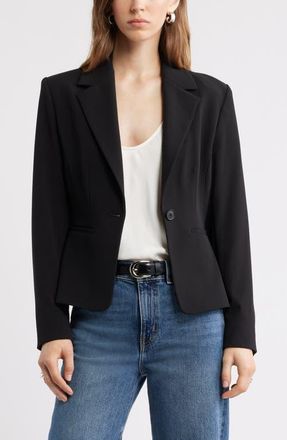 Nordstrom Peplum Blazer in Black at Nordstrom, Size Medium