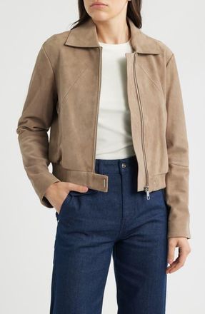 BOSS Salene Suede Jacket in Basalt at Nordstrom, Size 10