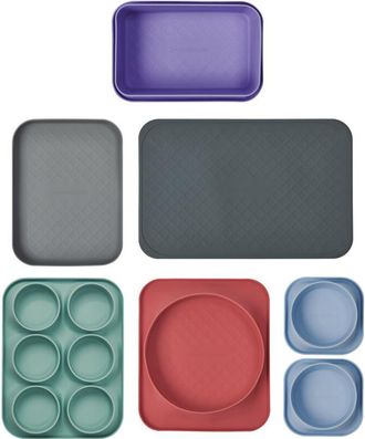 MasterClass Juego De 7 Utensilios Para Hornear Hechos De Silicona No T&oacute;xica, Antiadherentes, Duraderos, Resistentes Al Agua Y Al Calor, Incluye Bandeja De Silicon