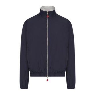 Kiton Omkeerbaar Bomberjack - Heren - Bomber jackets - Blauw - 3XL - Leer - Jassen