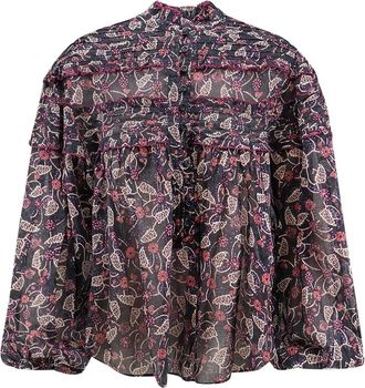 Isabel Marant Ruffled Crewneck Shirt - female - Marant &eacute;toile - Shirts - Multicolor - 2XS - Blouses & Shirts