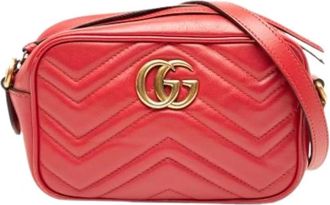 Gucci Pre-owned Cross Body Bags, female, Red, Size: ONE SIZE Pre-owned Leather Crossbody Bag