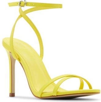 Steve Madden Ankle Strap Stiletto Sandal in Yellow Leather at Nordstrom, Size 5.5