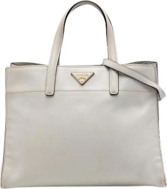 Prada Pre-owned Satchel - Dames - Vintage Shopper - Wit - ONE Size - Leer - Vintage