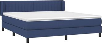 vidaXL Cama Box Spring Con Colch&oacute;n Tela Azul 180x200 Cm Vidaxl