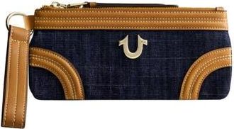 True Religion Horseshoe Denim Wristlet Wallet in Dark Denim at Nordstrom Rack