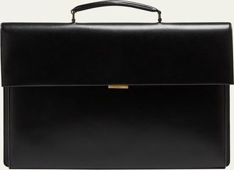 Saint Laurent Mens Smooth Leather Briefcase