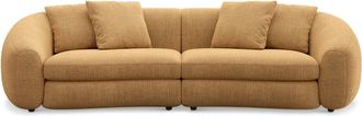 Castlery Fable Sofa Customized, Caramel (Washed Chenille), Machine Washable, Ultra Deep Seats for Sofas, Castlery