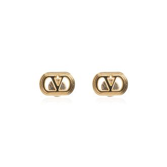 Valentino Garavani Earrings, female, Yellow, Size: ONE SIZE Ovalette Metal Earrings