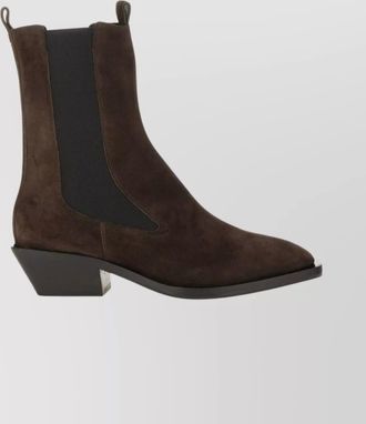 Aeyde suede block heel boots with elastic panels