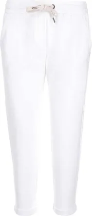 Brunello Cucinelli White Tailored Athletic Trousers, Size X-Large