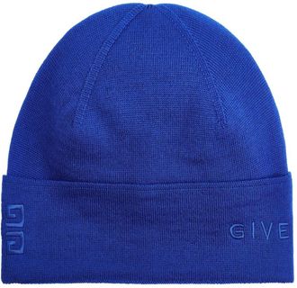 Givenchy Klassieke Gebreide Muts - Dames - Accessoires - Blauw - Maat: ONE Size