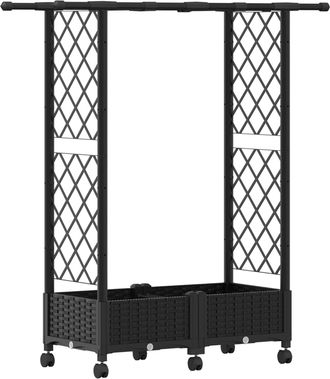 vidaXL Cama Elevada Con Trellis Y Techo Negro 122,5 X 40 X 127 Cm Pp Vidaxl