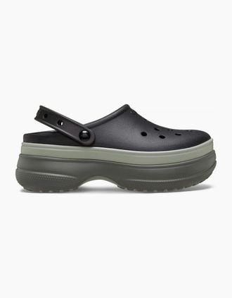Crocs Womens Classic Stacked Platform Shuv Clogs - Black - Size: 5 37-38