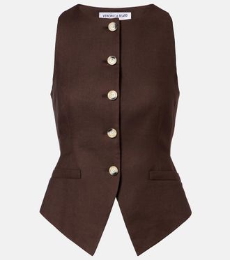 Veronica Beard Hartwell linen-blend twill vest