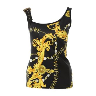 Versace Jeans Couture Sleeveless Tops, female, Multicolor, Size: S All Over Baroque Tank Top