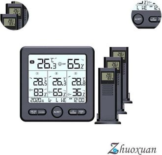 OEM Estaci&oacute;n Meteorol&oacute;gica Inal&aacute;mbrica Con Hora, Calendario, D&iacute;a De La Semana, Humedad Interior Y Exterior, Temperatura, Tendencias De Temperatura Y Humed