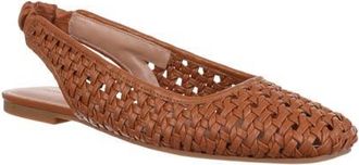 Nordstrom Arabella Woven Slingback Flat in Tan Toffee at Nordstrom, Size 7.5