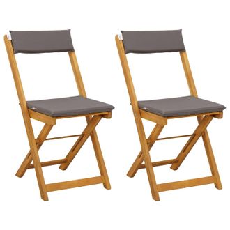 vidaXL Sillas Bistro De Exterior 2 Pcs Gris Oscuro 40 X 53 X 80 Cm Vidaxl