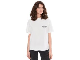 AllSaints Underground Etta T-Shirts Womens Clothing Ashen White : LG, Cotton