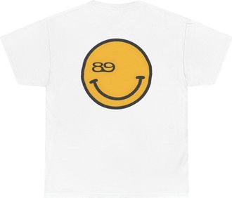 Generic Acid Smiley 89 Division T-Shirt | 90s House Music Club Culture Graphic Tee (UK, Alpha, M, Regular, Regular, White)