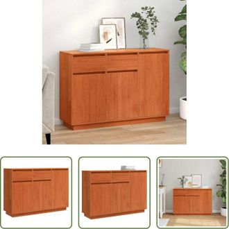 vidaXL Credenza moderna - Credenza Marrone cerato 110 x 34 x 75 cm Pino massello