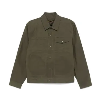 Filson Light Jackets, male, Green, Size: M Green Buttoned Jacket with Pockets