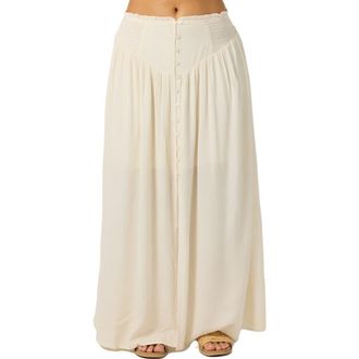 O'Neill Tryston Button Front Midi Skirt in Tapioca at Nordstrom, Size Xx-Large