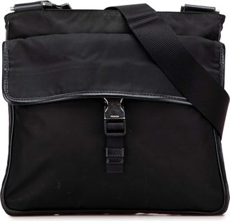 Prada Pre-owned Womens Nylon Crossbody Adjustable Strap - Black Textile - One Size
