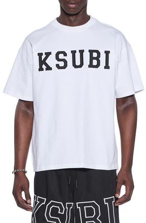 Ksubi Touchdown Appliqu&eacute; T-Shirt in Off White at Nordstrom, Size Large