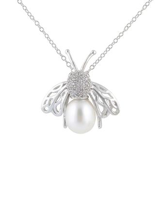 Splendid Pearls Rhodium Plated 8-8.5Mm Freshwater Pearl Necklace