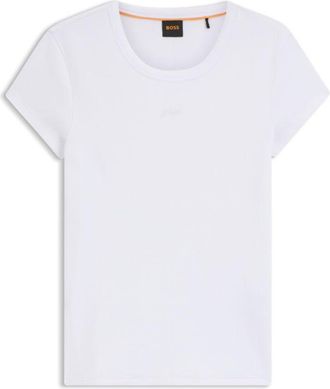 BOSS Embroidered-logo slim-fit T-shirt in stretch cotton